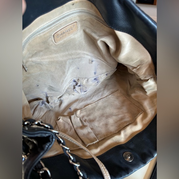 Authentic CHANEL Expandable Zip Around Caviar Quilted Tote Shoulder Bag Black - Picture 13 of 16